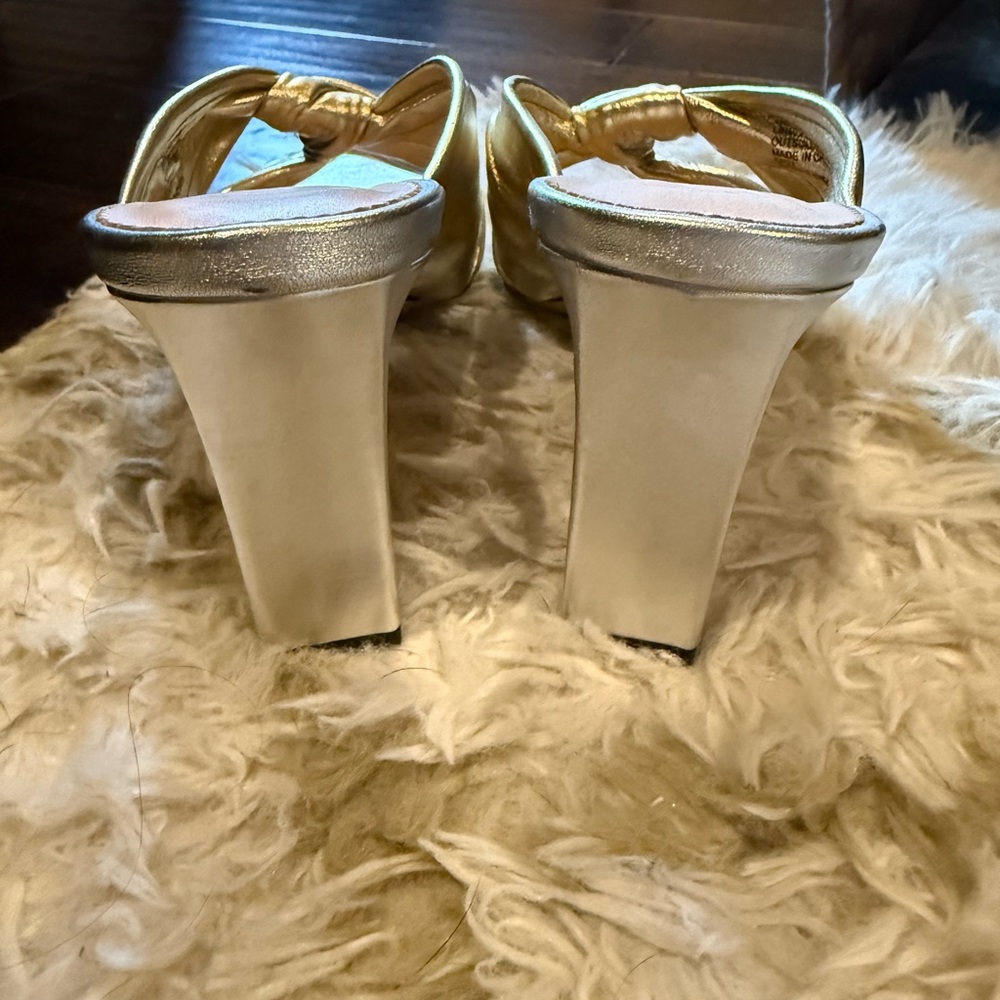 J. Crew Gold and Silver Leather Sandals - Picture 4 of 8